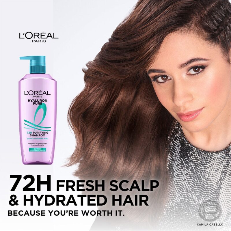 Lâ€™OrÃ©al Paris Hyaluron Pure 72H Purifying Shampoo For Fresh Scalp & Hydrated Hair, 800 ml - Image 6