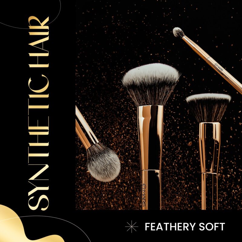 MARS Artist's Arsenal Makeup Brush Set for Professional Makeup | Eyeshadow Blending Brushes (3pcs) | Foundation, Blush, Powder and Foundation Brush (1pcs each) - Image 6
