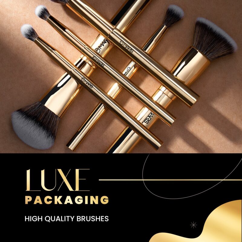 MARS Artist's Arsenal Makeup Brush Set for Professional Makeup | Eyeshadow Blending Brushes (3pcs) | Foundation, Blush, Powder and Foundation Brush (1pcs each) - Image 5