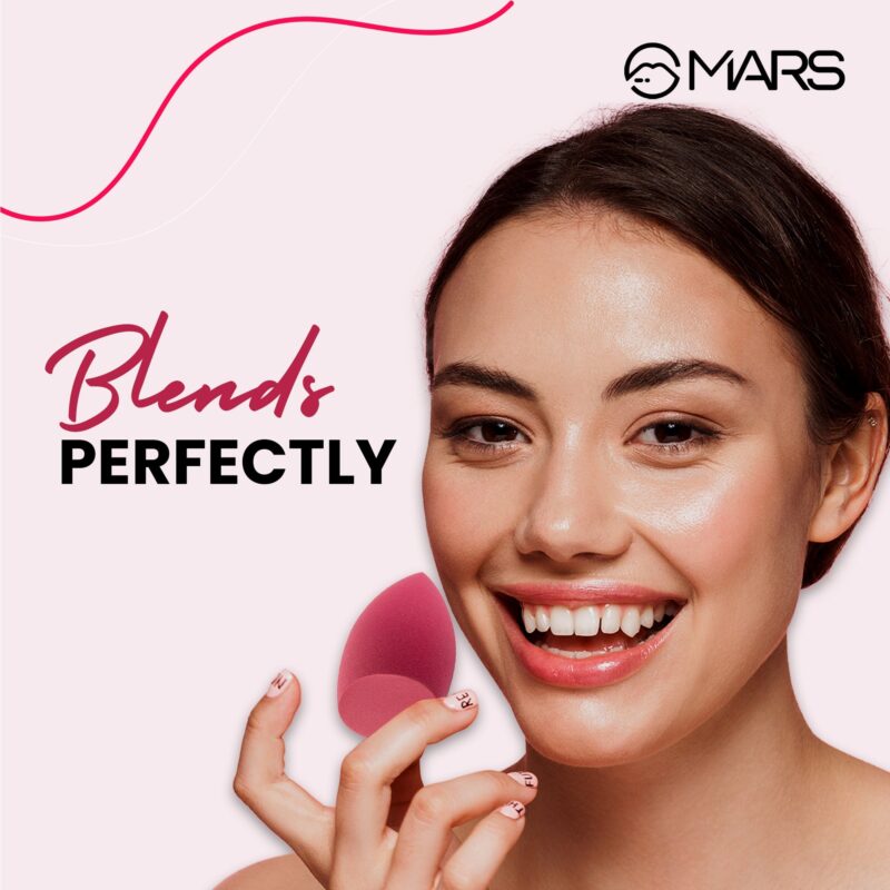 MARS Master Blender for Makeup | Dual-Sided Excellence | Flat for Precision | Premium Material | Durable | Less Product Absorption | Slant Shaped For Even Application - Image 6