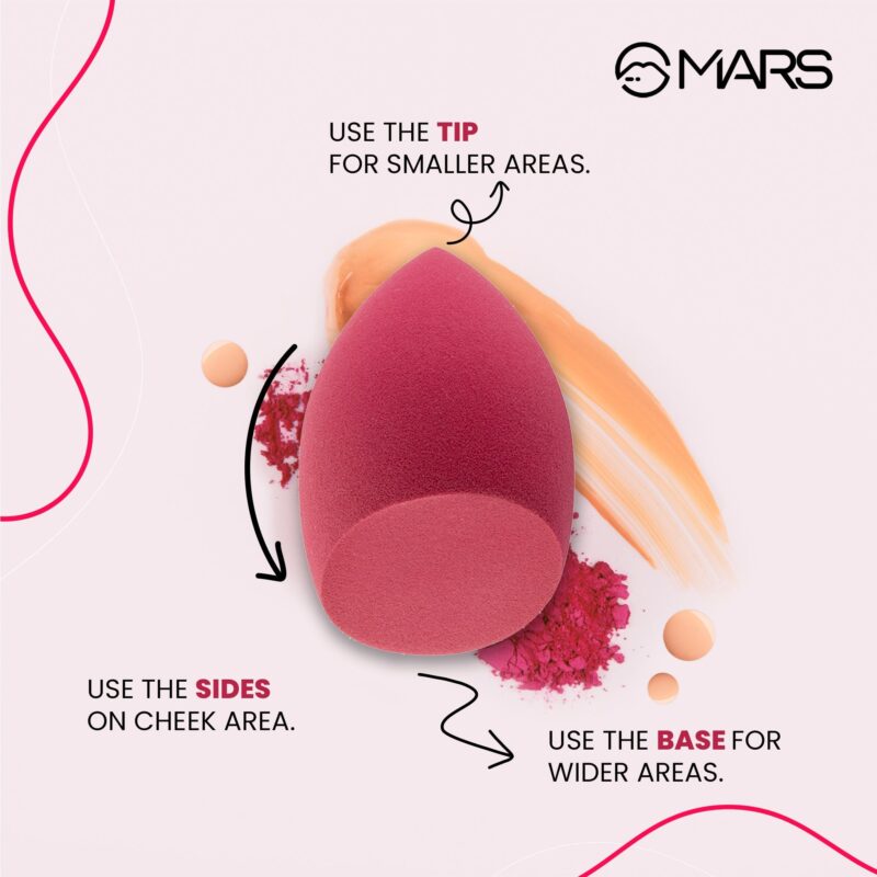 MARS Master Blender for Makeup | Dual-Sided Excellence | Flat for Precision | Premium Material | Durable | Less Product Absorption | Slant Shaped For Even Application - Image 5