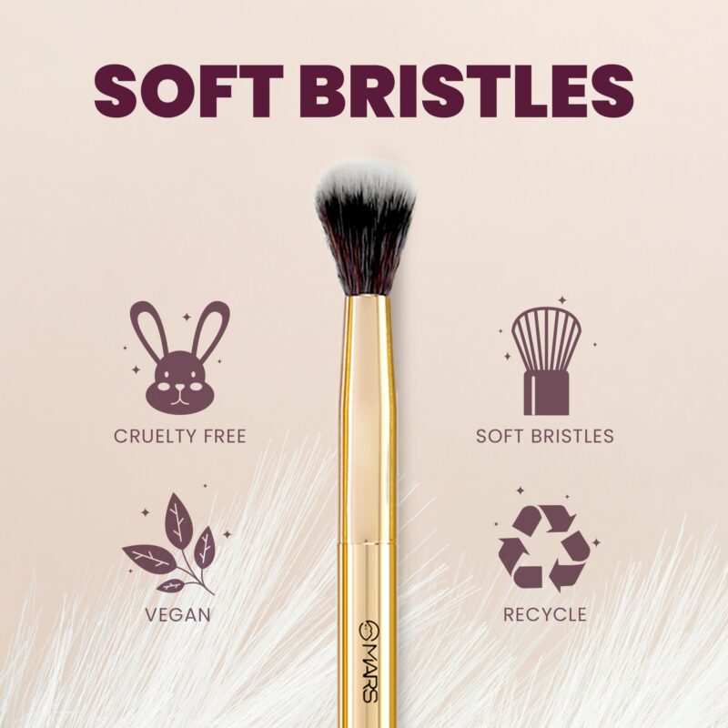 MARS Artist's Arsenal Professional Big Blending Eyeshadow make up Brush | Feather Soft Touch | Precise Synthetic Bristle | Perfect for Eyeshadow | Luxe Packaging Makeup Brush (Golden) - Image 5