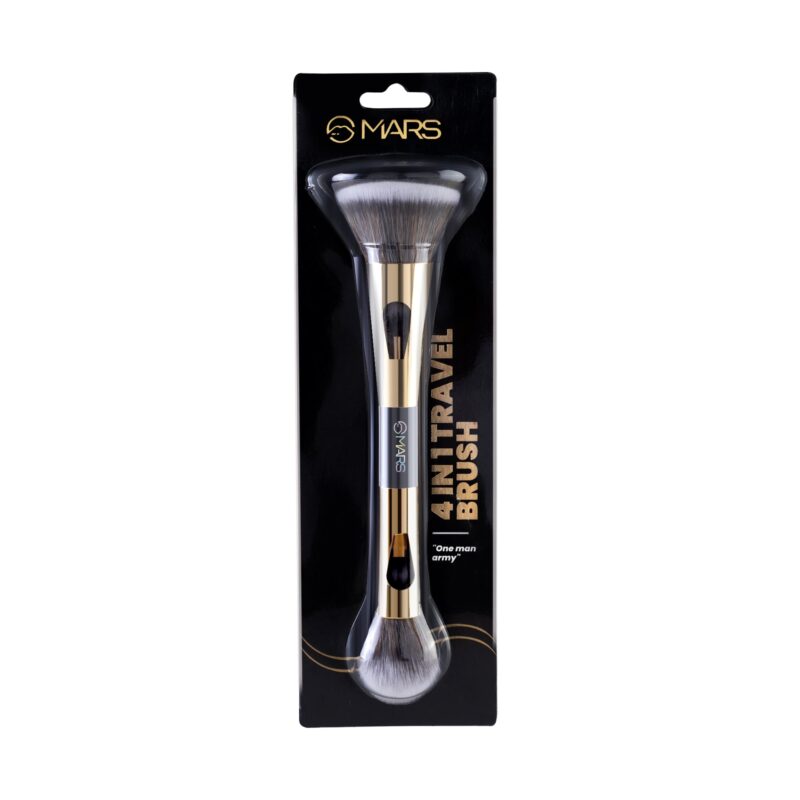 MARS 4 in 1 Travel Brush with Foundation Brush, Powder Brush, Eyeshadow Blending Brush & Flat Brush | Soft Bristles Makeup Brushes Set for Women - Image 2