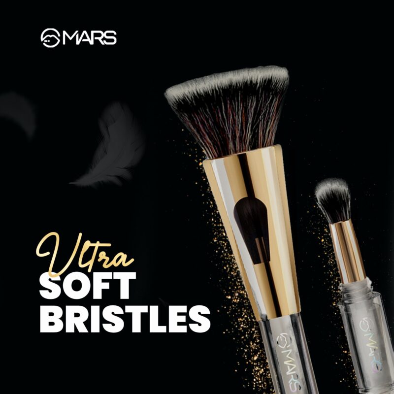 MARS 4 in 1 Travel Brush with Foundation Brush, Powder Brush, Eyeshadow Blending Brush & Flat Brush | Soft Bristles Makeup Brushes Set for Women - Image 4