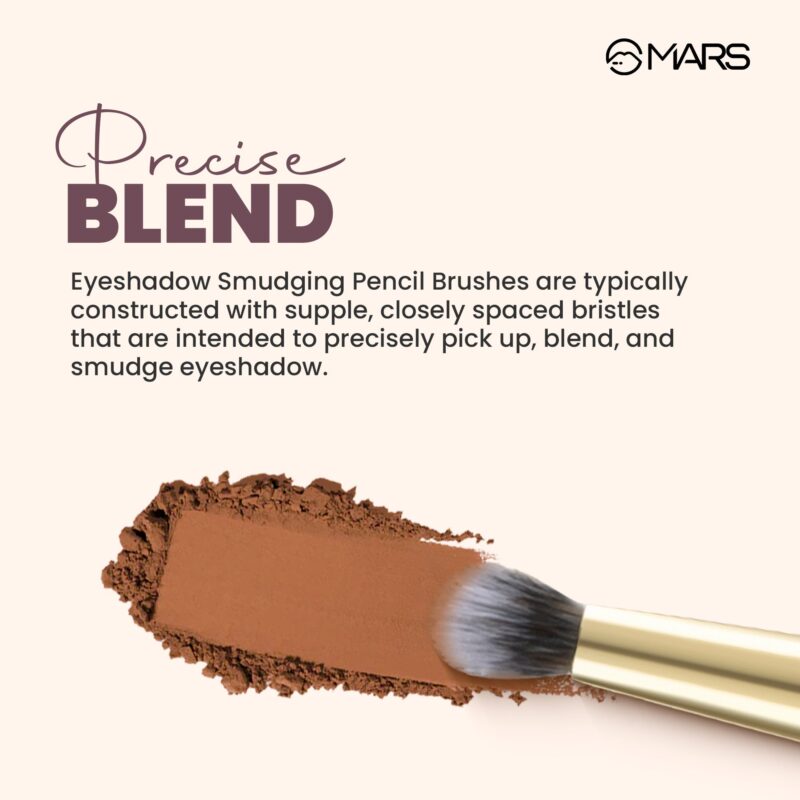 MARS Artist's Arsenal Professional Eyeshadow Smudging Pencil Brush | Precise Synthetic Bristles | Feather Soft Touch | Luxe Packaging Makeup Brush (Golden) - Image 4