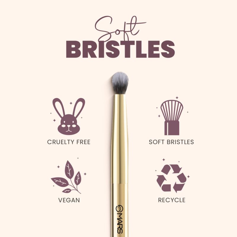 MARS Artist's Arsenal Professional Eyeshadow Smudging Pencil Brush | Precise Synthetic Bristles | Feather Soft Touch | Luxe Packaging Makeup Brush (Golden) - Image 3