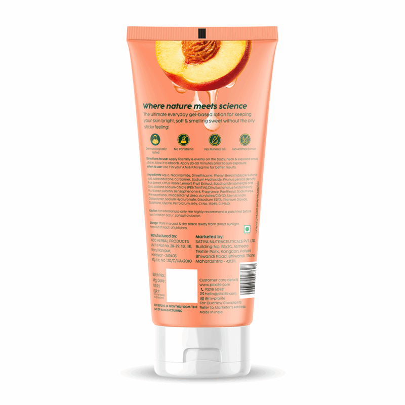 PLIX - The Plant Fix | Peaches & Lemon Detan Body Lotion SPF15 For Tan Reduction, Bright & Hydrated Skin | Non-Sticky, Improves Skin Radiance, Peaches & Lemon Extract, Men & Women, Results In 8 Weeks - Image 2