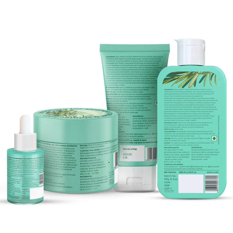 Plix Combo Rosemary Anti- Hairfall Shampoo/Conditioner/Serum(30ml)/Hair mask - Image 2