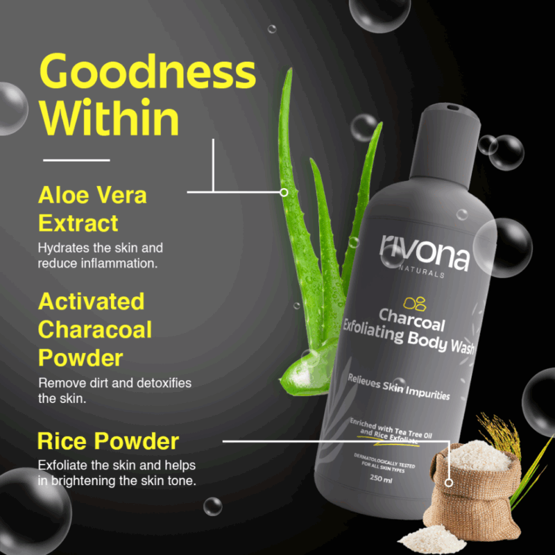 Rivona CHARCOAL BODY WASH WITH SCRUB - Image 2