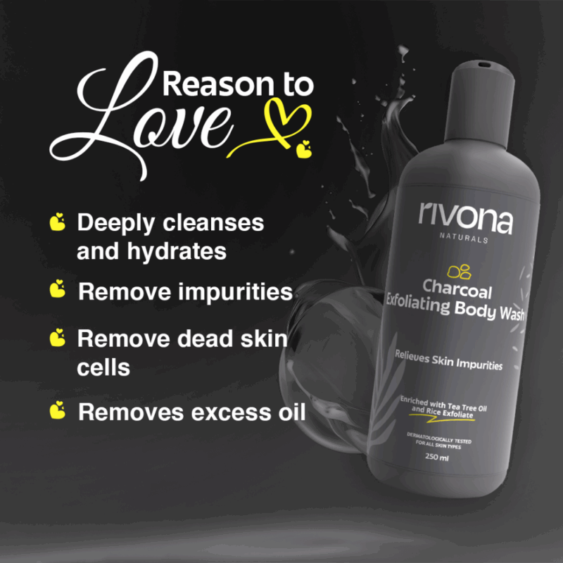 Rivona CHARCOAL BODY WASH WITH SCRUB - Image 3