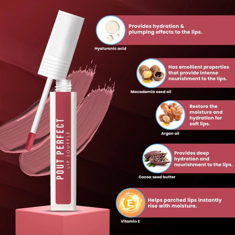 Jaquline USA Pout Perfect Lip Souffle Dreamy Tiramisu 06 - Image 4