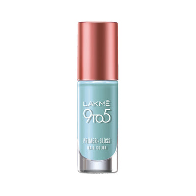 Lakme 9 To 5 Primer + Gloss Nail Color - Blue Escape - 6ml - Image 2