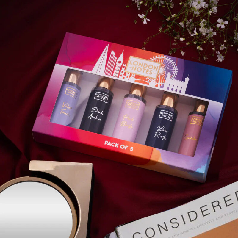 London Notes Pack Of 5 50ML Body Spray Gift Set