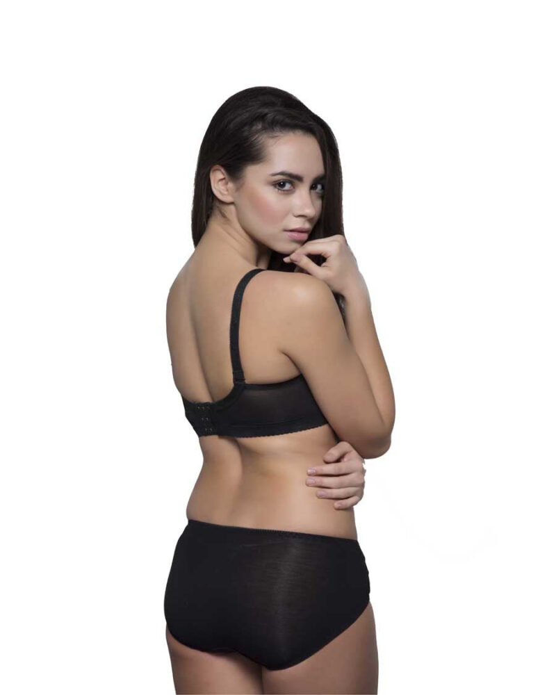 Eva Paris-Bra Panty Set-Blue+Black -No-2395 - Image 3