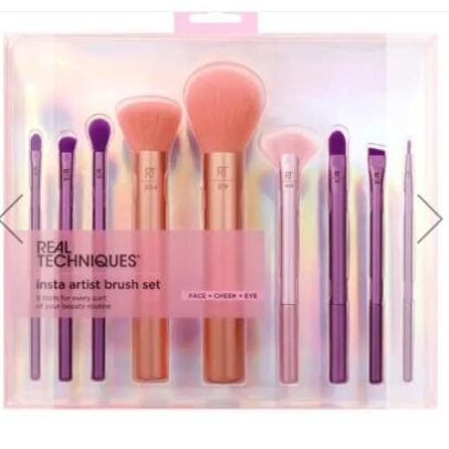 Real Techniques (0071) Insta Artist Brush Kit, Face, Cheek & Eye Brush Set, Makeup Brush Kit, For Foundation, Blush, Bronzer, Concealer, & Eyeshadow