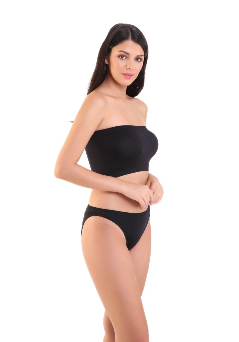 Kate Mid Waist Hipster Cotton Panty - Black - Image 3