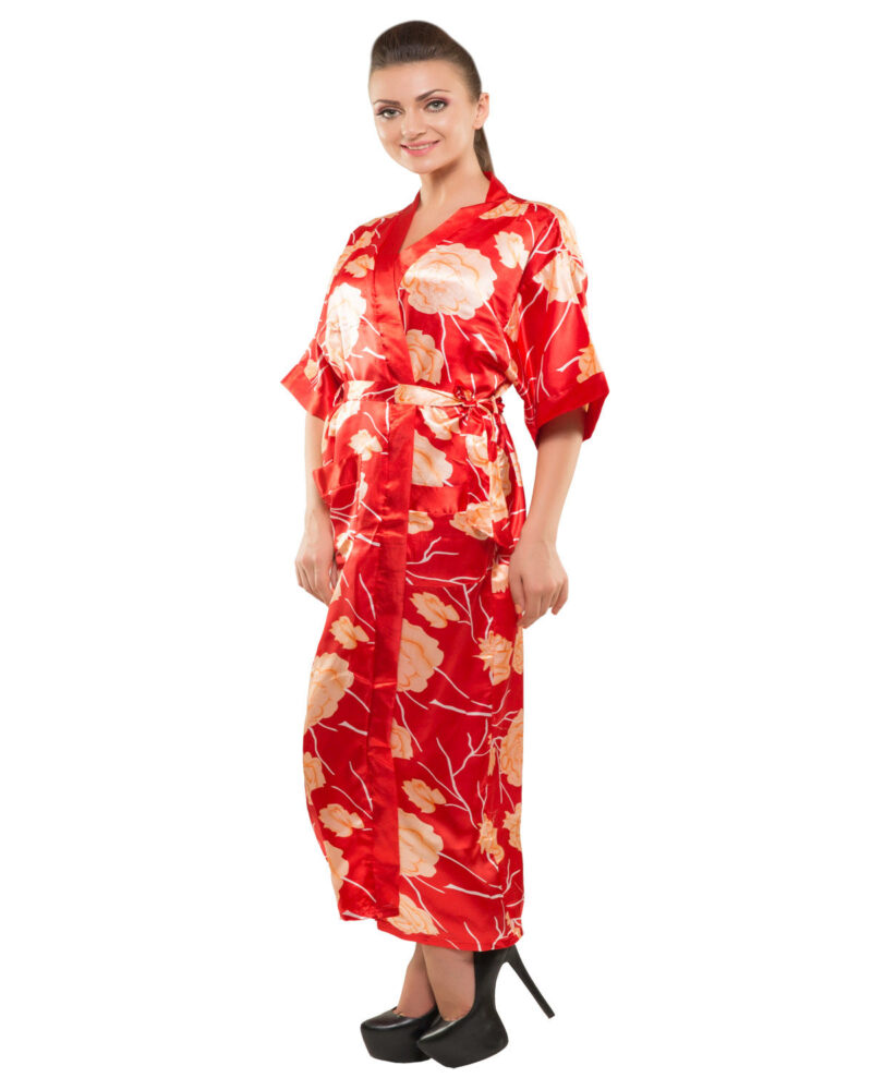 Eva Paris-2 Pes Set Nighty With Gawn Red Night Wear-K75-3347 - Image 3