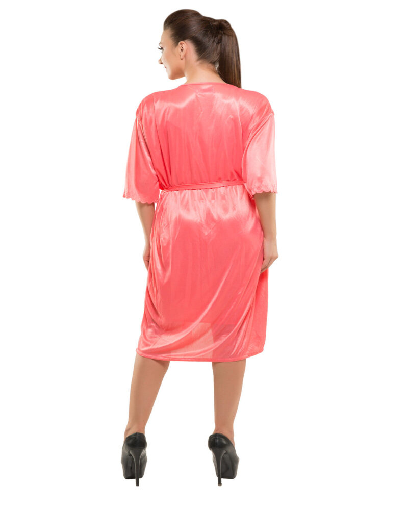 Eva Paris-2 Pes Set Nighty With Gawn Dark Peach Night Wear-K75-3349 - Image 4