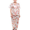 Eva Paris-2 Pes Set Full Pajam With Cream+Print Night Suit-K75-3352