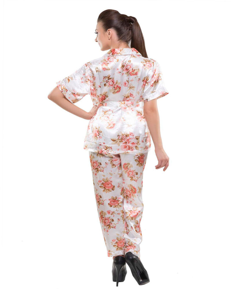 Eva Paris-2 Pes Set Full Pajam With Cream+Print Night Suit-K75-3352 - Image 3