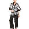 Eva Paris-3 Pes Set Full Pajam With Black+White Night Suit-K75-3353