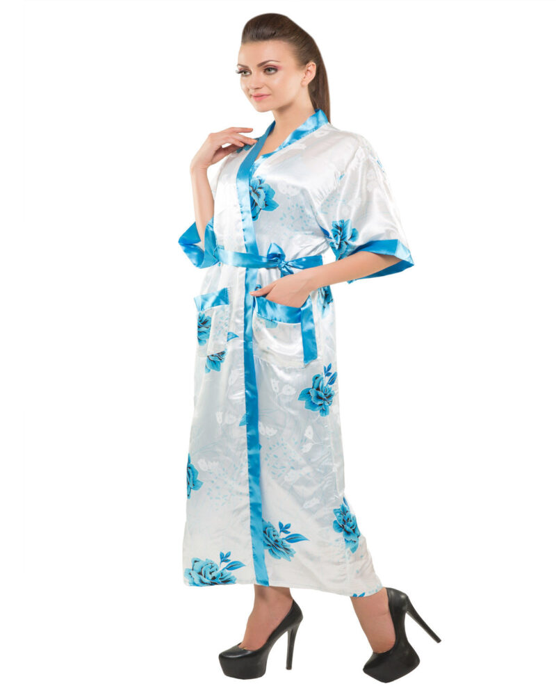 Eva Paris-2 Pes Set Nighty With Gawn Blue Night Wear-K75-3355 - Image 3