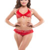 Eva Paris-2 Pes Set Fancy Bikni Set Red Night Wear-K75-3359