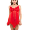 Eva Paris-2 Pes Set Fancy Baby Doll Red Night Wear-K75-3361