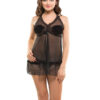 Eva Paris-2 Pes Set Fancy Baby Doll Black Night Wear-K75-3363