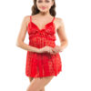Eva Paris-2 Pes Set Fancy Baby Doll Red Night Wear-K75-3364