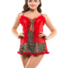 Eva Paris-2 Pes Set Fancy Baby Doll Red Night Wear-K75-3365