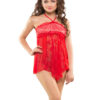 Eva Paris-2 Pes Set Fancy Baby Doll Holter Red Night Wear-K75-3366