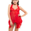 Eva Paris-2 Pes Set Fancy Baby Doll Holter Red Night Wear-K75-3372