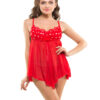 Eva Paris-3 Pes Set Fancy Baby Doll Red Night Wear-K75-3375