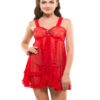 Eva Paris-2 Pes Set Fancy Baby Doll Red Night Wear-K75-3377