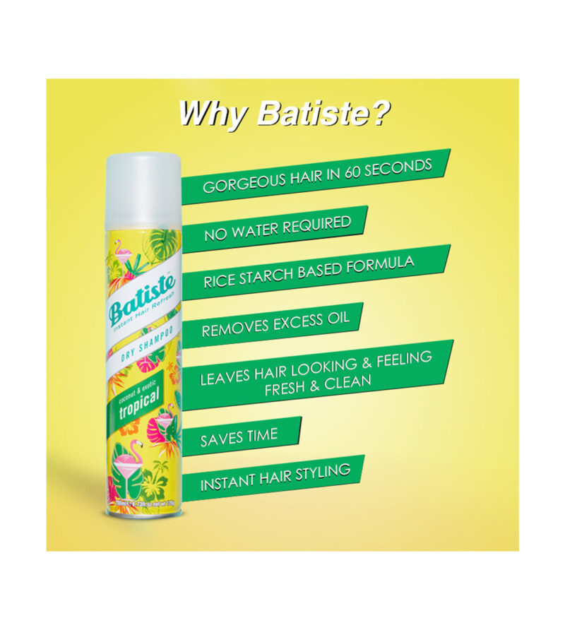 Batiste Instant Hair Refresh Exotic Coconut Tropical Dry Shampoo - 200mL - Image 4