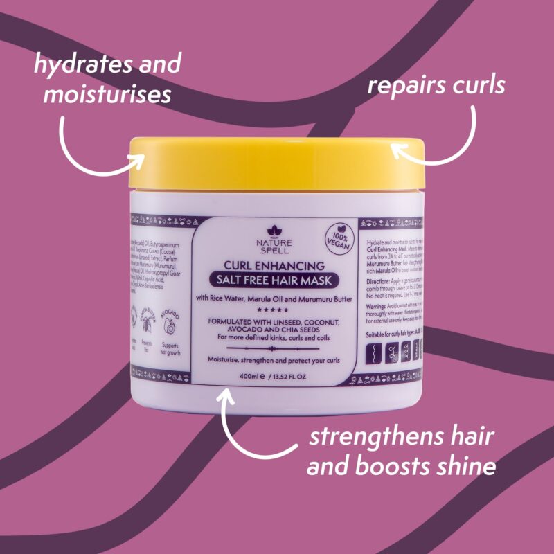NATURE SPELL - CURL ENHANCING SALT FREE HAIR MASK 400ML - Image 7