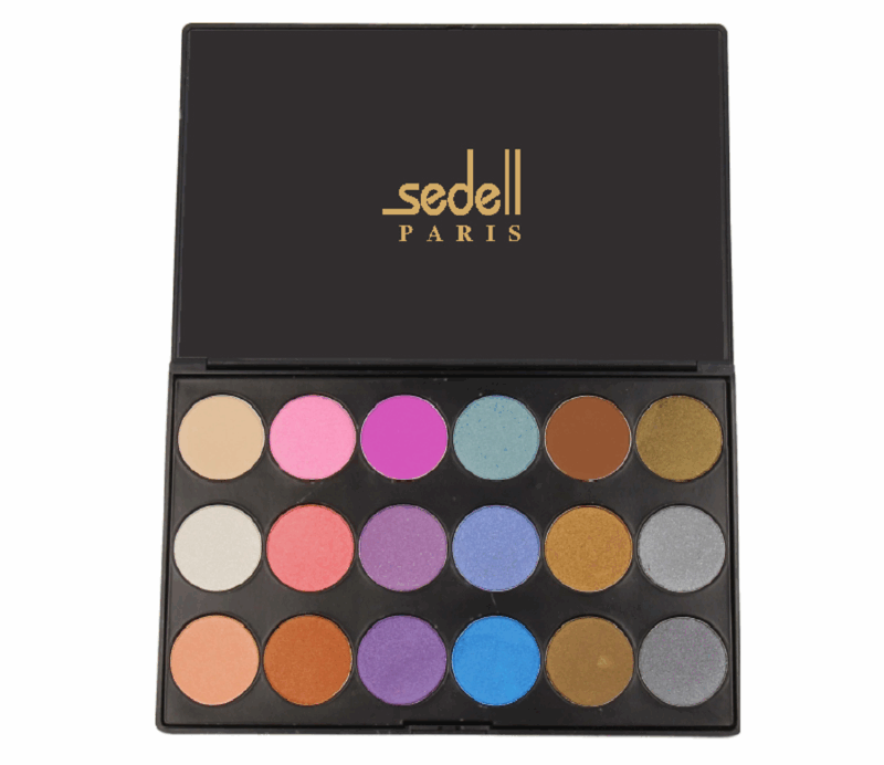 Sedell Professional Waterproof Eye Shadow Powder Make Up Palette Shimmers Mattes Contour Glow Kit Set of 18 Colors - Image 3