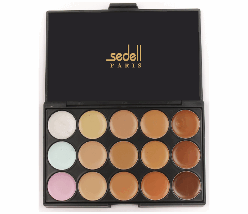 Sedell Professional 15 Colors Cream Concealer Camouflage Foundation Makeup Palette Contour Face Contouring Kit-02 - Image 2