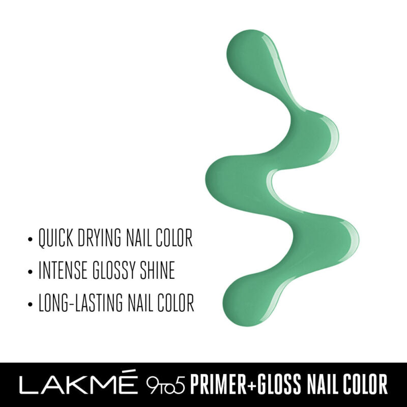 LAKMÃ‰ 9to5 Primer + Gloss Nail Colour, Mint Twist, 6 ml - Image 2
