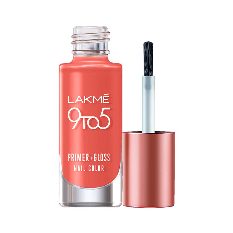 LAKMÃ‰ 9to5 Primer + Gloss Nail Colour, Caribbean Coral, 6 ml