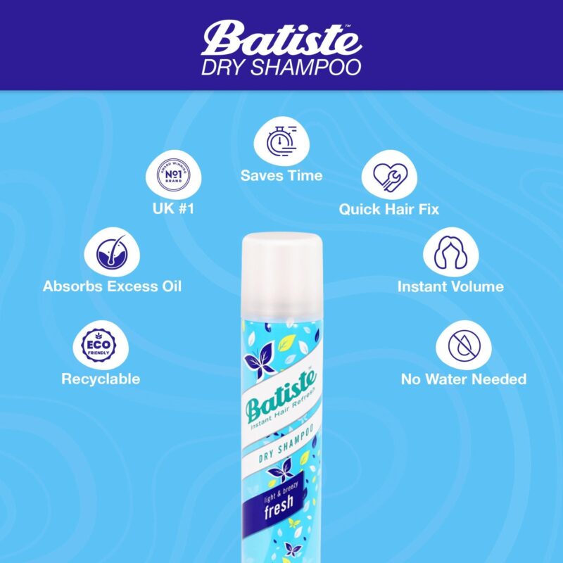 Batiste Instant Hair Refresh Fresh Breezy Citrus  Dry Shampoo - 200 ml - Image 4