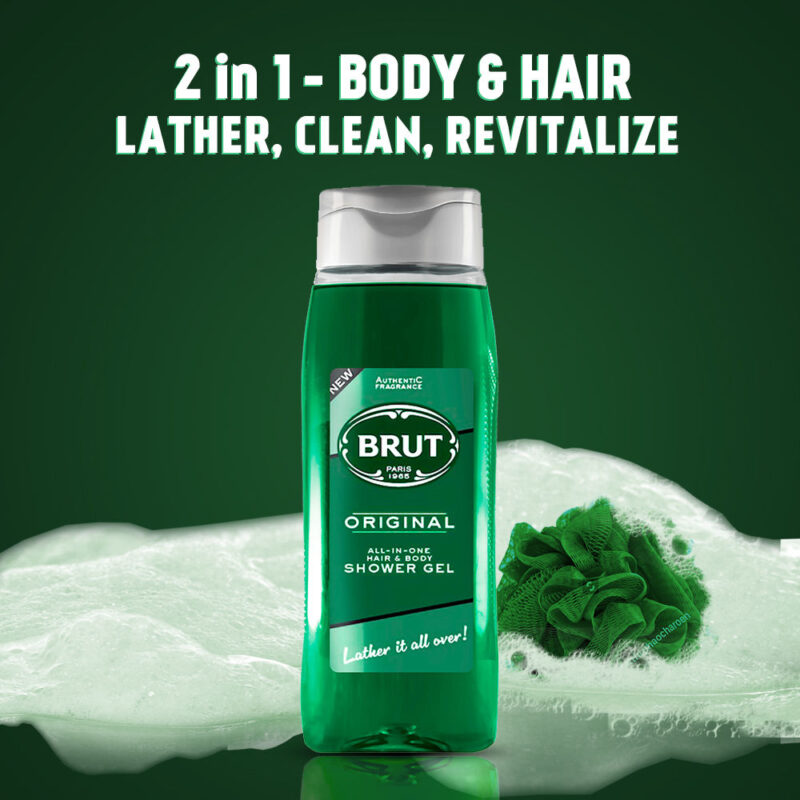 Brut Original All - In- one Hair & Body Shower Gel - 500ml - Image 4