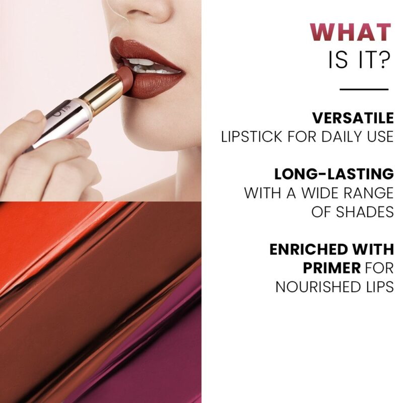 Lakme 9 To 5 Primer + Matte Lipstick MR6 Coral Date - Image 2