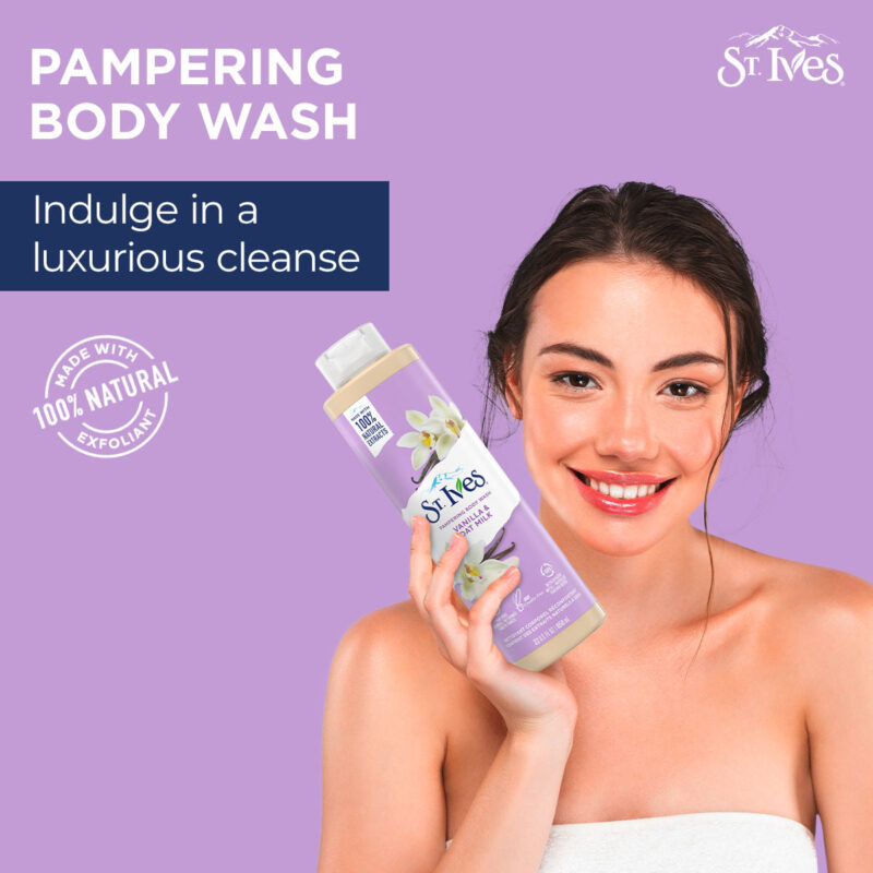St. Ives Pampering Vanilla & Oat Milk Body Wash - 650ml - Image 4