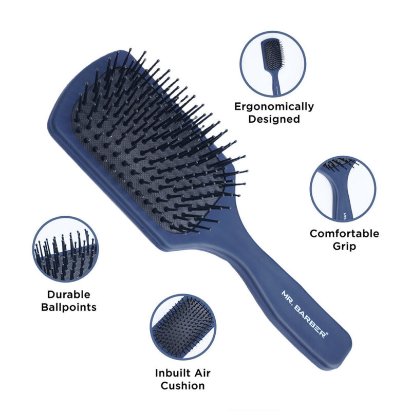 Mr. Barber Flat Mate Blue Paddle Brush - MB-PDL1 - Image 3